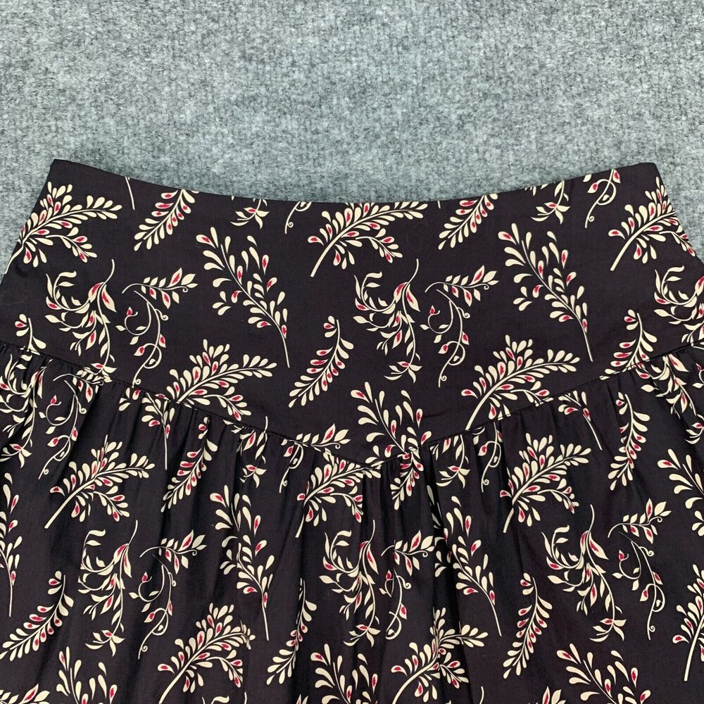 Most Of All Flare Skirt Womens 4 Deep Purple Brown Floral Back Zip A Line Pleat - Picture 3 of 13